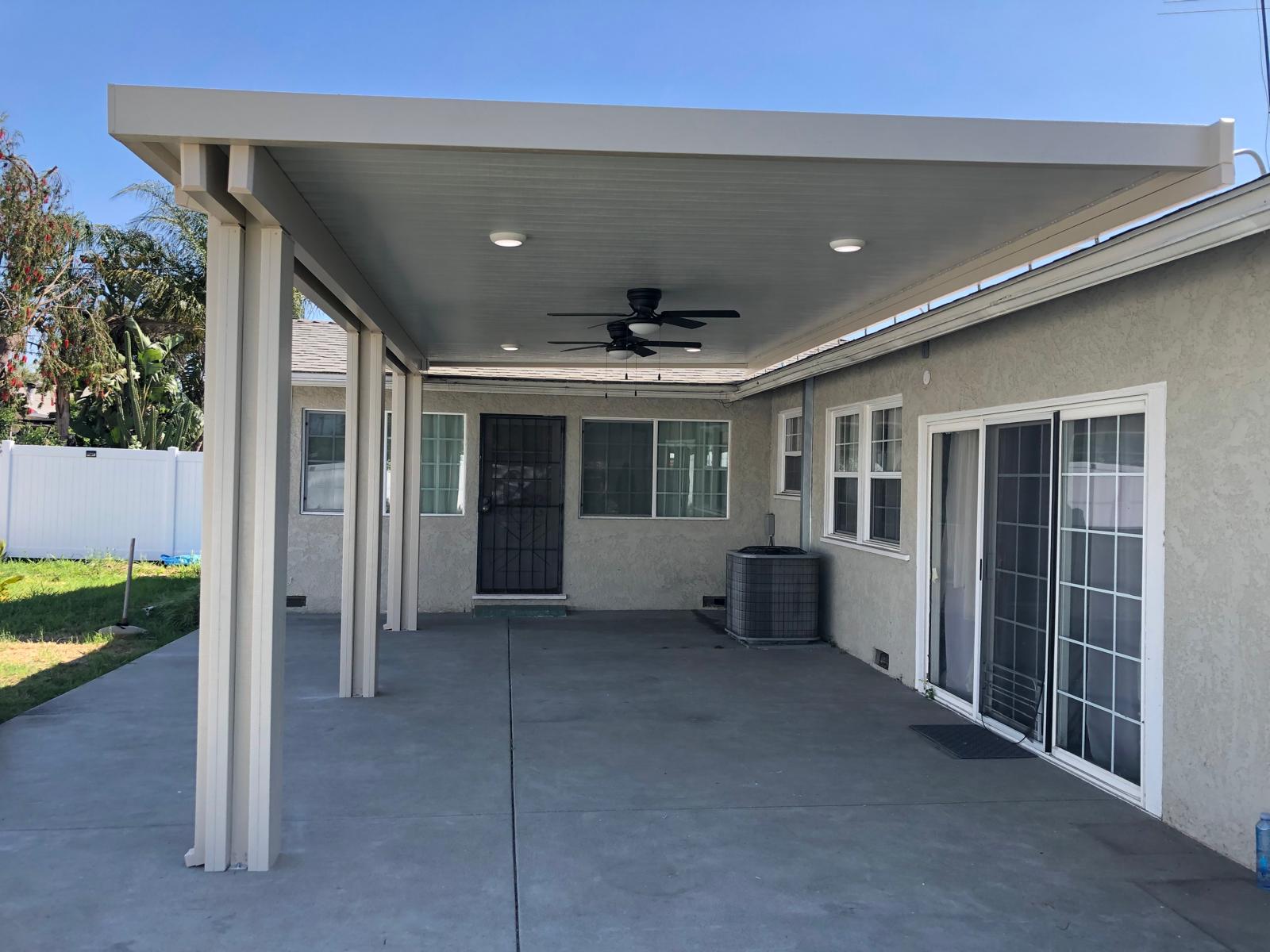 Completed aluminum patio cover